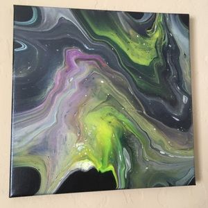 Fluid art acrylic pour art 12x12
